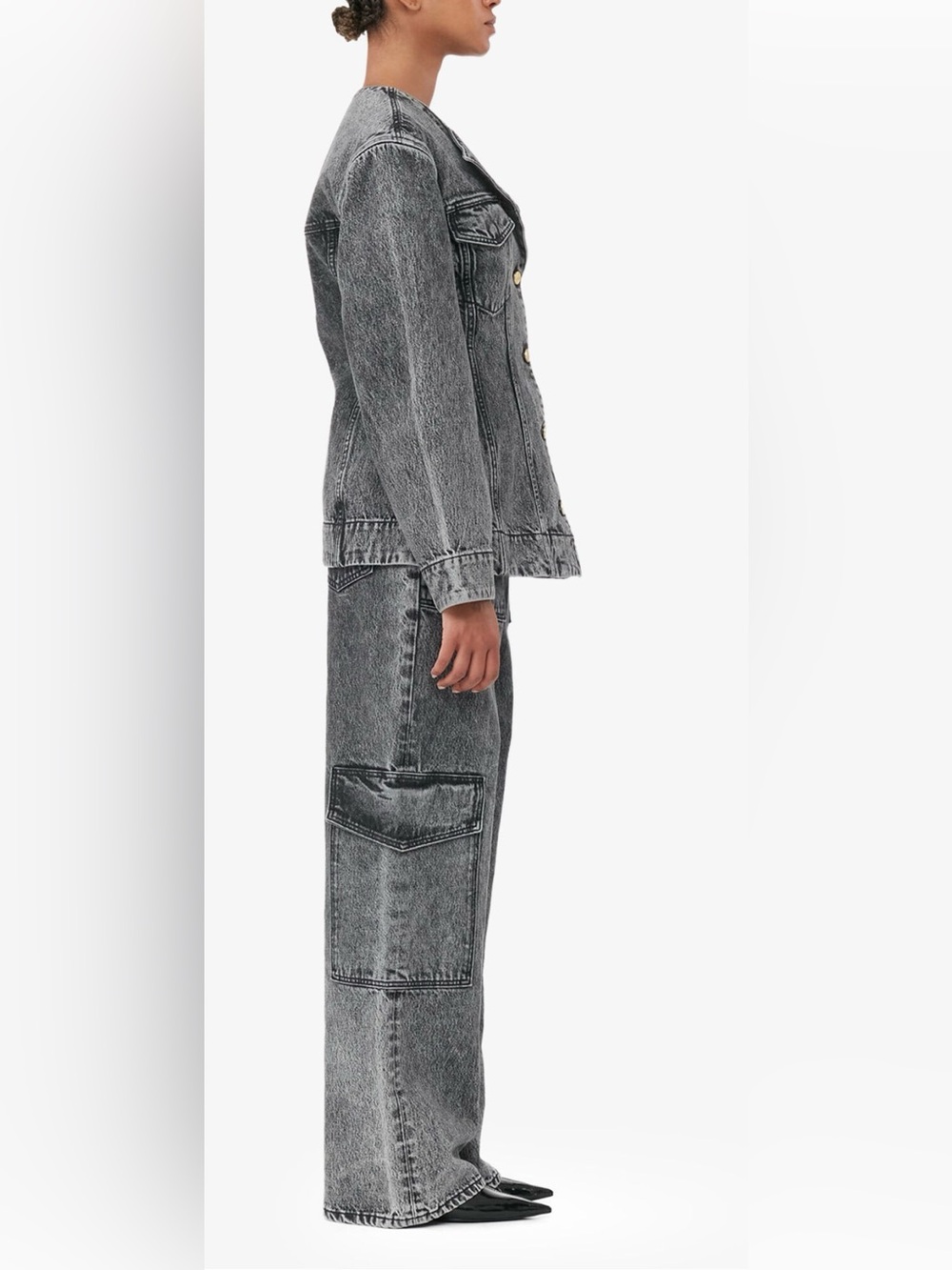 Ganni Angi Jeans in Black Washed Denim 31 - Picture 2 of 12